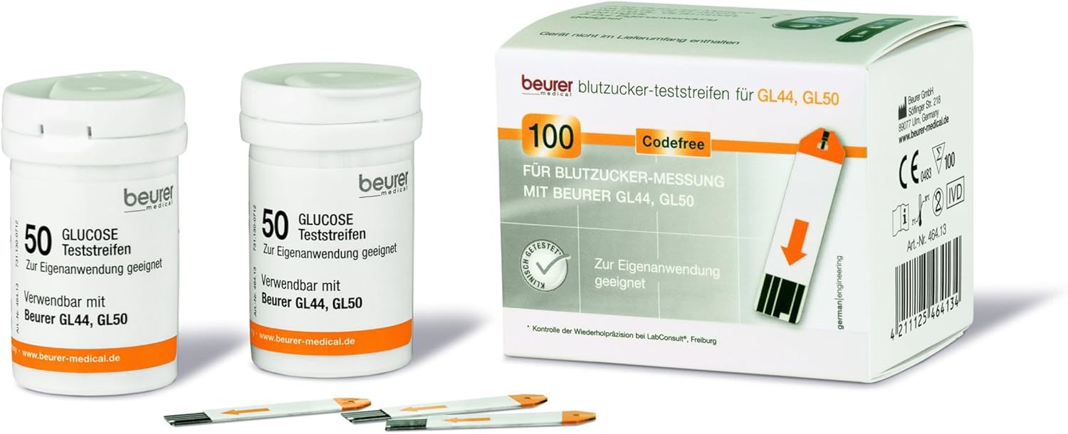 Beurer GL 44 & GL 50 Glucose Test Strips Pack of 100