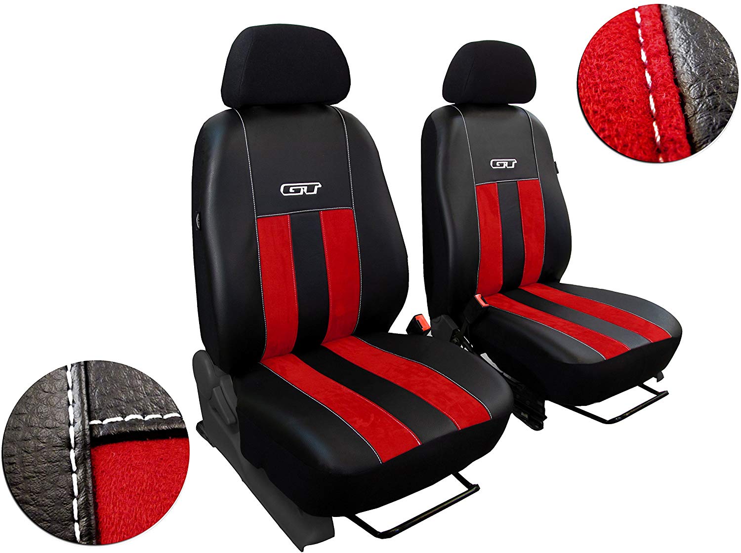 Front Seat Covers Custom Seat Pads/Covers for Citroen Jumper II GT Synthetic Suede with Ecoleder.. Includes 3 Colours Other Offers. (Red)