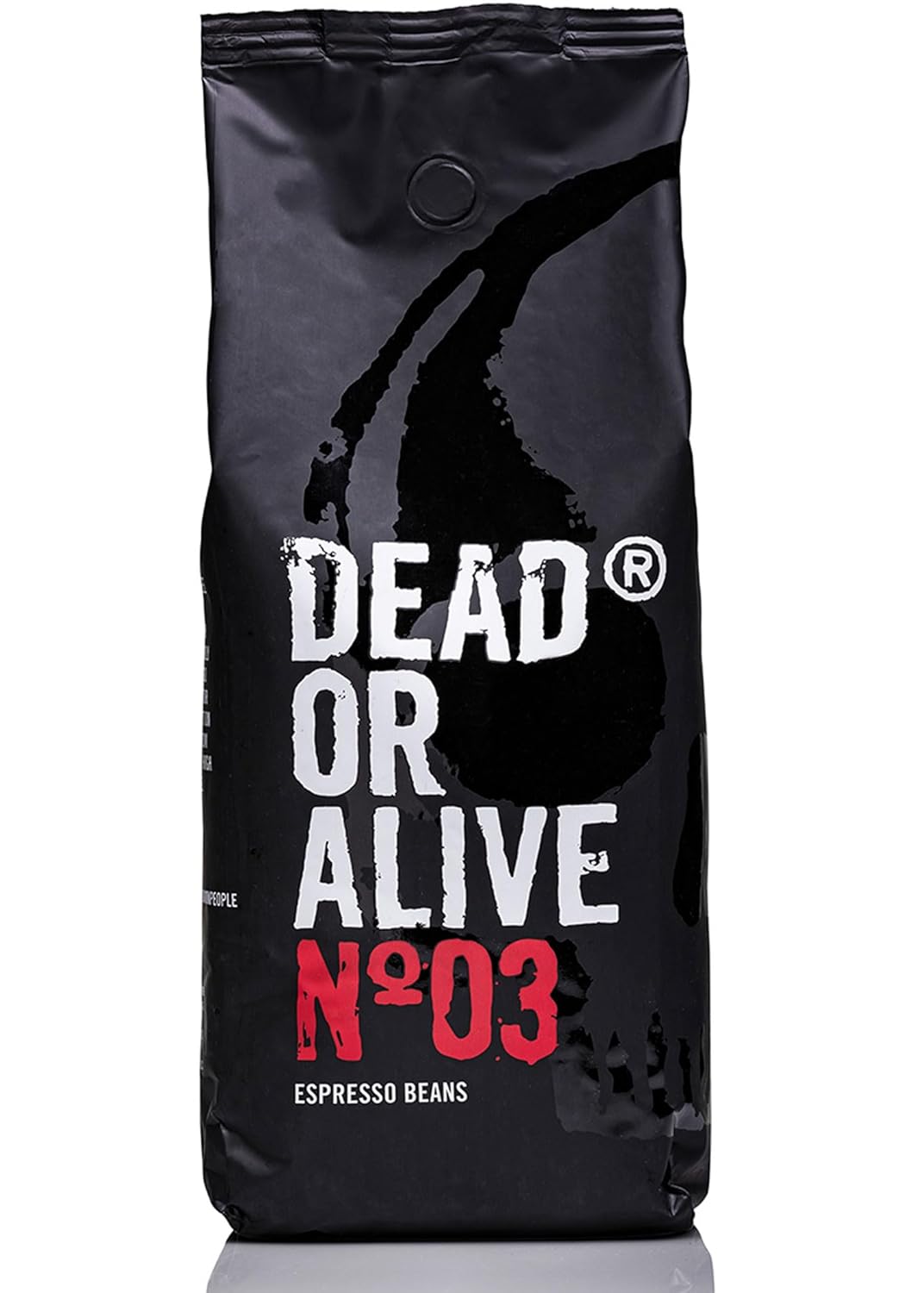 DEAD OR ALIVE Espresso No3 - Strong Espresso Beans 1 kg - 100% Robusta - Coffee Beans for Fully Automatic Coffee Machine and Espresso Machine - Whole Beans with Lots of Caffeine from Italy - Coffee