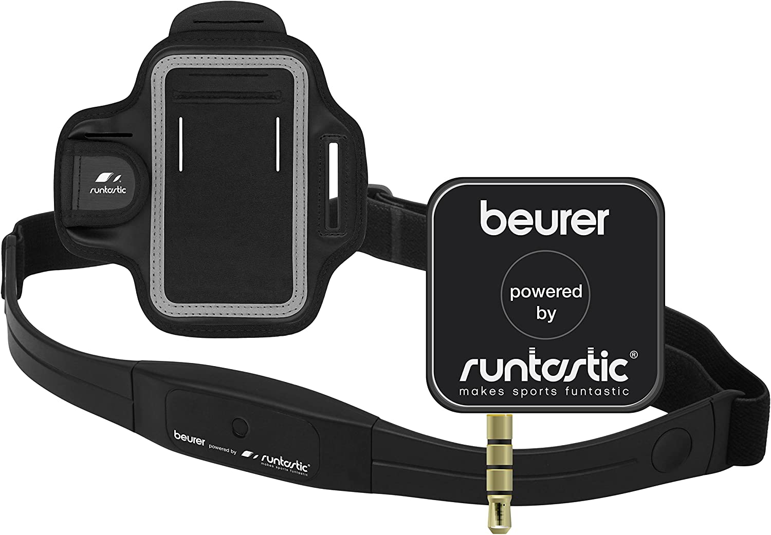 Beurer Runtastic PM200 Plus Heart Rate and GPS Runner\'s Kit for Smartphones - Black, 2.8 x 2.8 x 1.0 cm