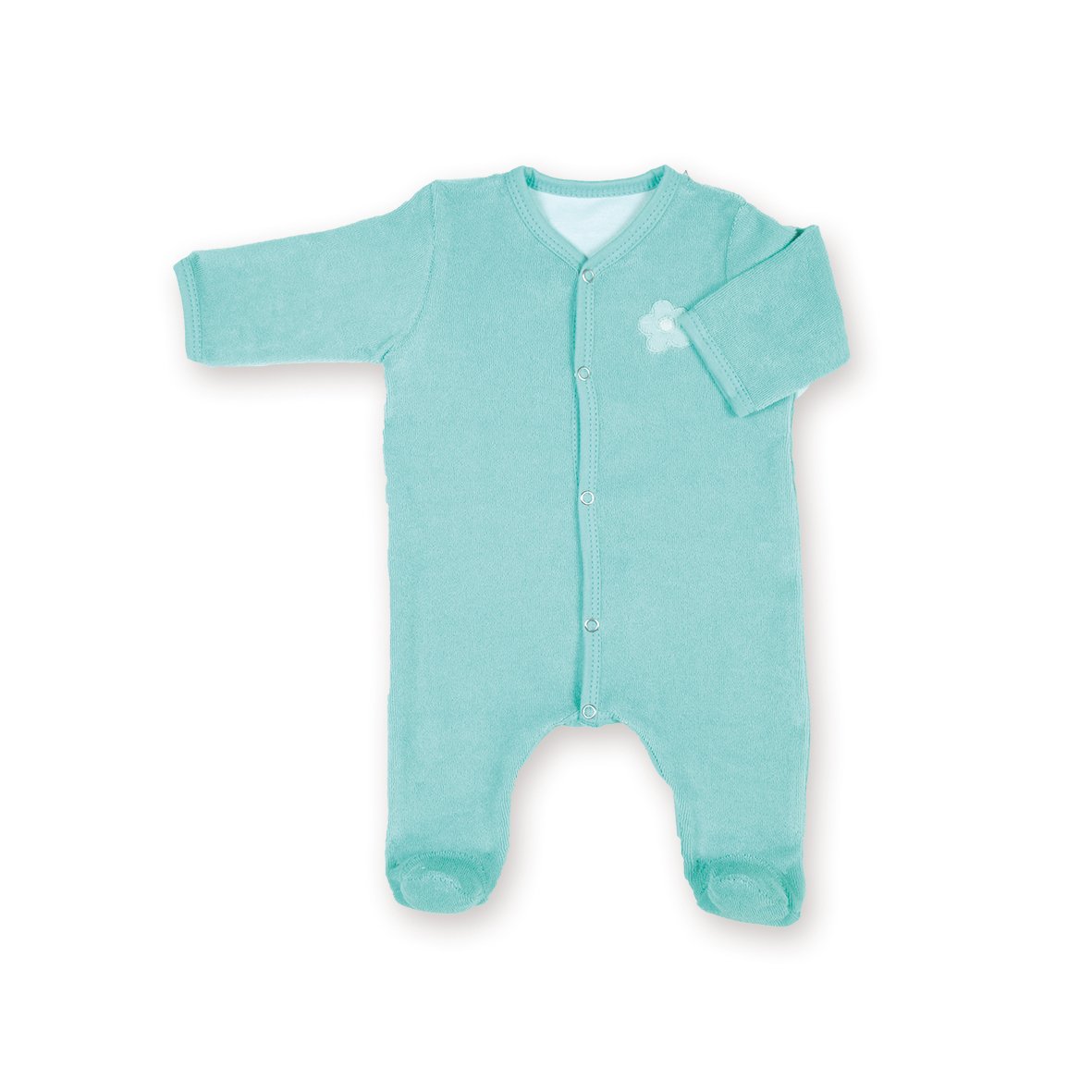 Bemini by Baby Boum 563LIZI073TU Romper Sleepsuit Newborn Terry Lizie Lagoon 0-1 M, Green)