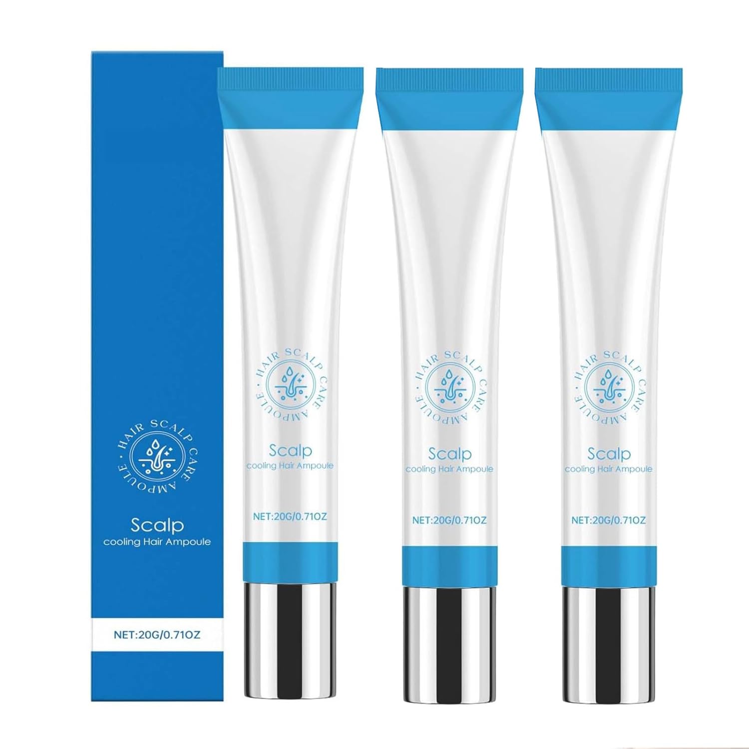 Seapuri Scalphy Hair Ampoule, 20 ml Hair Essences Ball, Keep Scalp Clean and Non-greasy, Cooling Hair Ampoule, Scalp Cooling Hair Ampoule, Improves Hair Shine (3 Pieces)