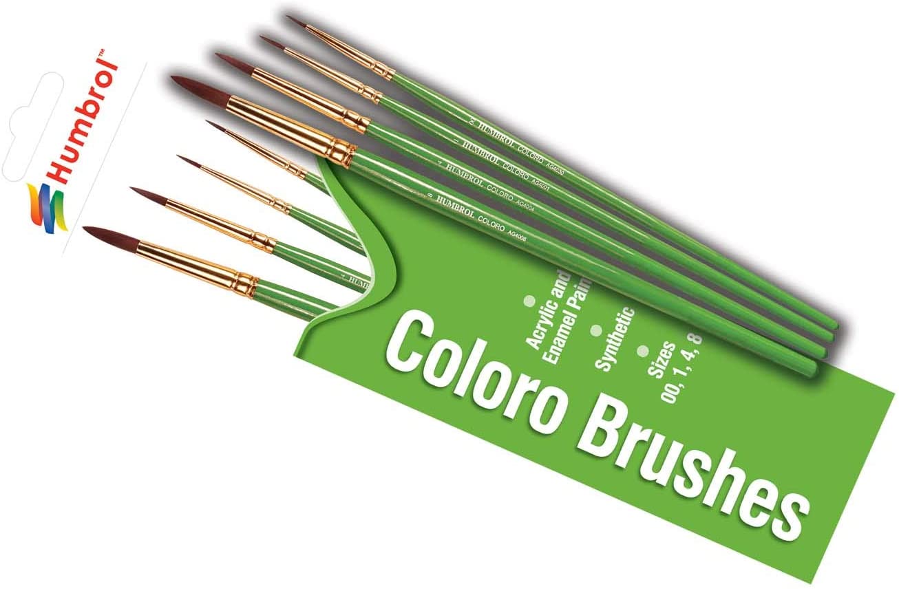 Humbrol Airfix AG4050 Coloro Brush Set Assorted 00 1 4 8