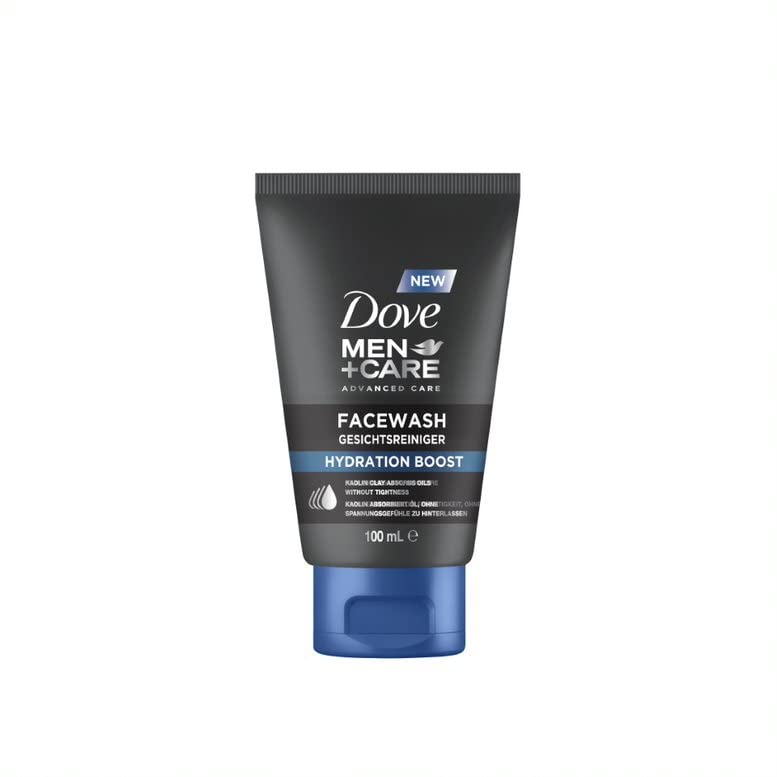 Dove Men+Care Facewash Hydation Boost - Facial Cleanser - Provides Essential Moisture Without Leaving Tension, 1 x 100 ml, ‎neutral