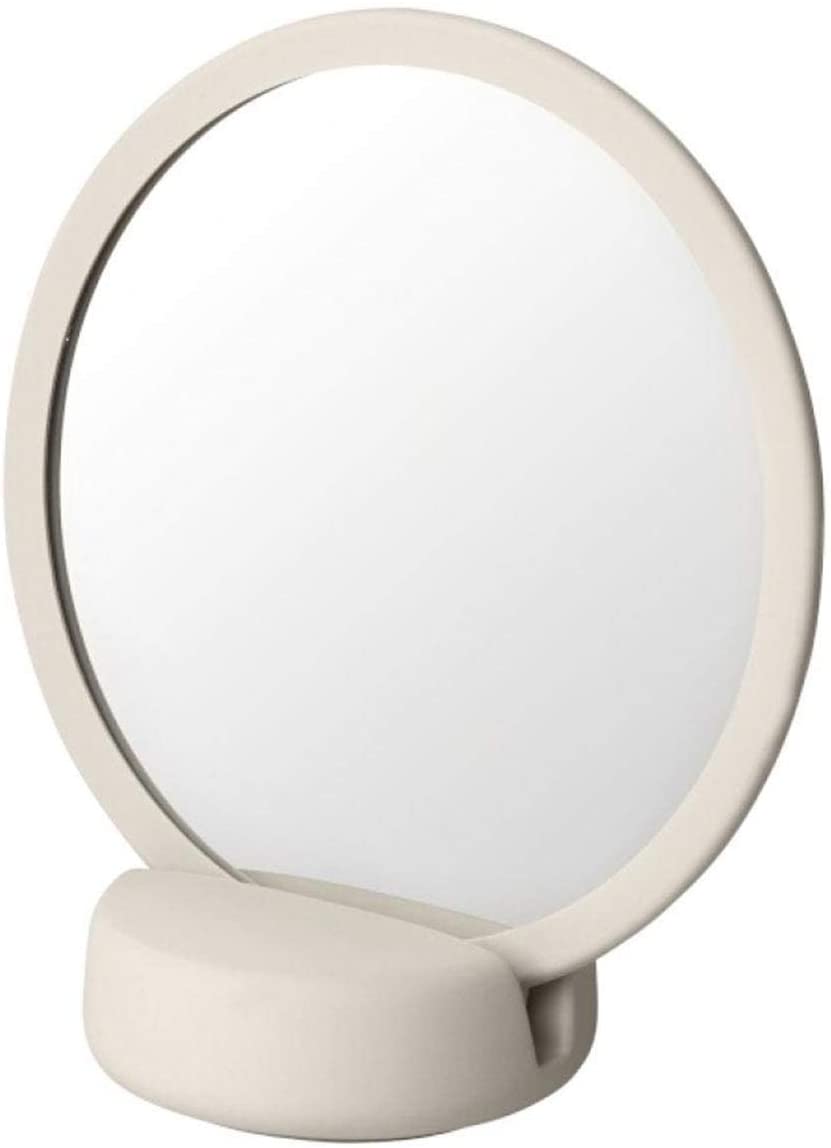 Blomus - Sono – Cosmetic Mirror – Moonbeam/White – Ceramic/Silicone – (H x W x D) 185 x 90 x 170 mm, One Size, 69162