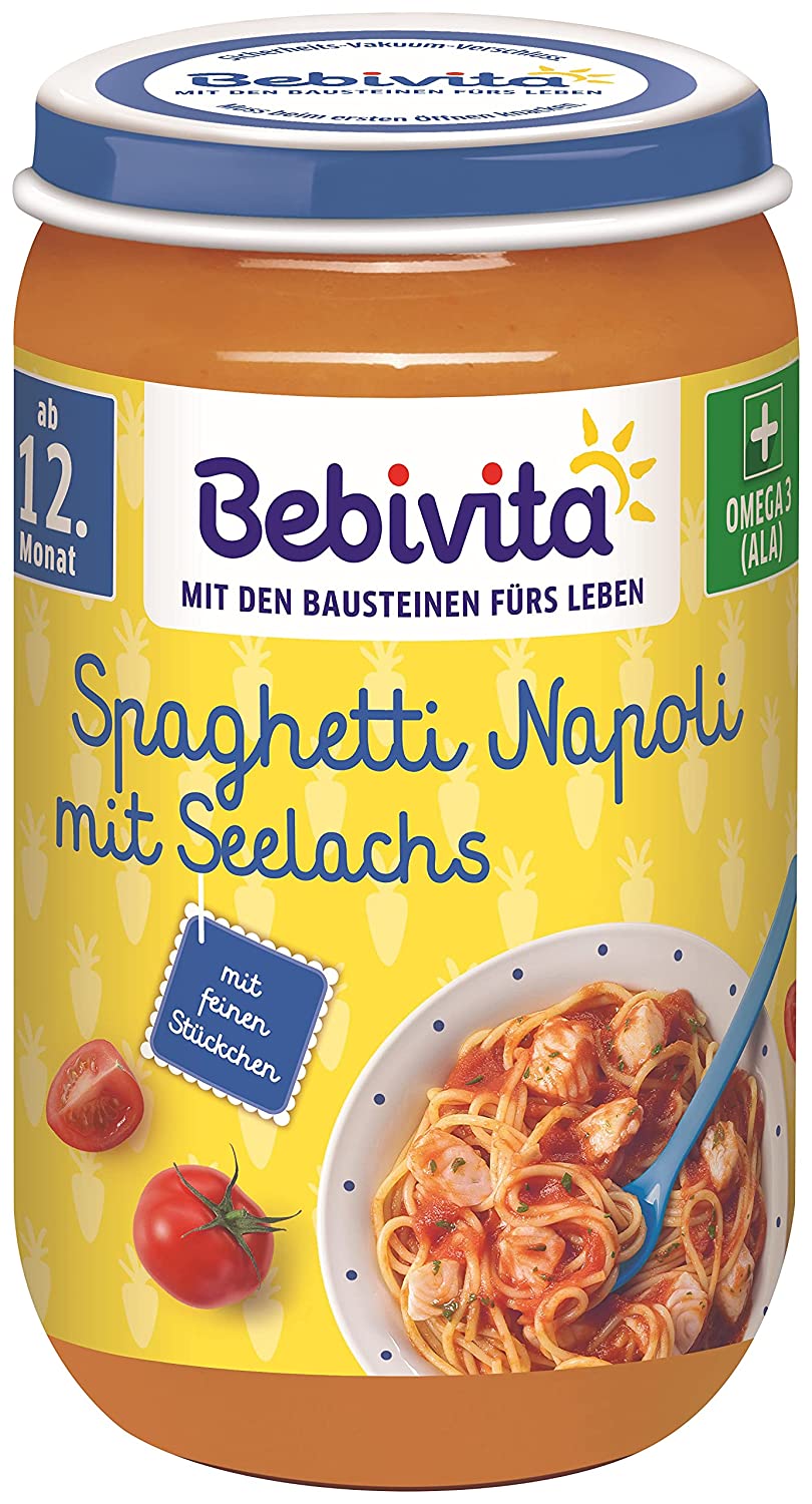 Bebivita Menüs ab dem 12. Monat Spaghetti Napoli mit Seelachs
