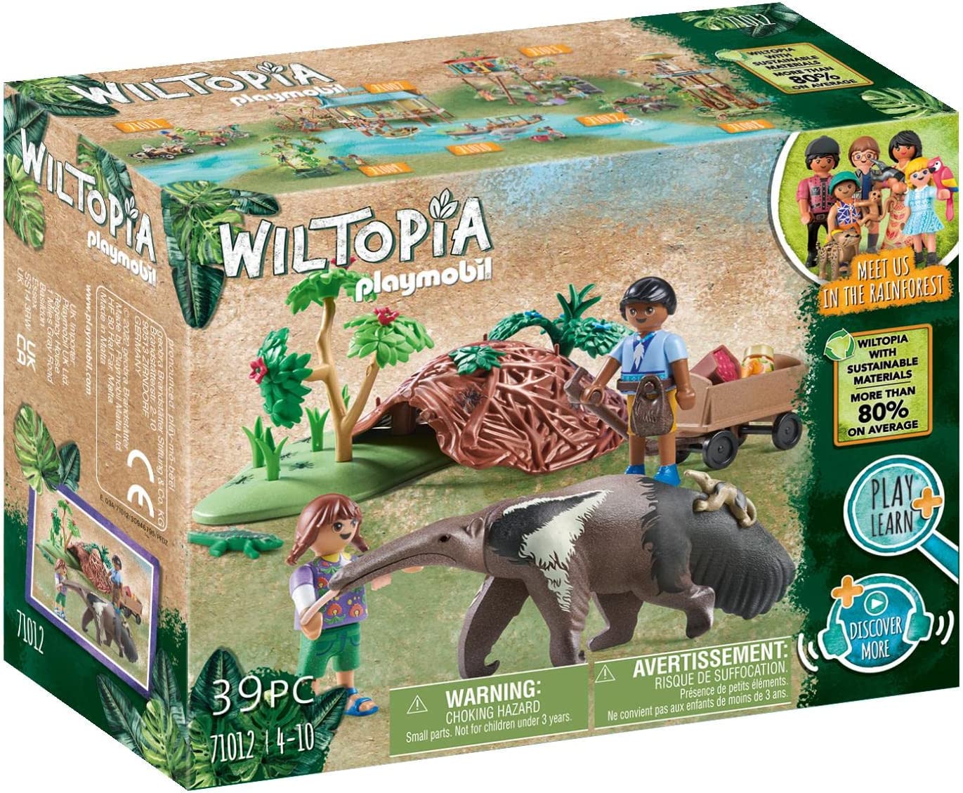 PLAYMOBIL Wiltopia 71012 Ant Bear Care with Moveable Tongue of the Large Ant Bear and Movable Head and Tail Recommended for Ages 4 and Up