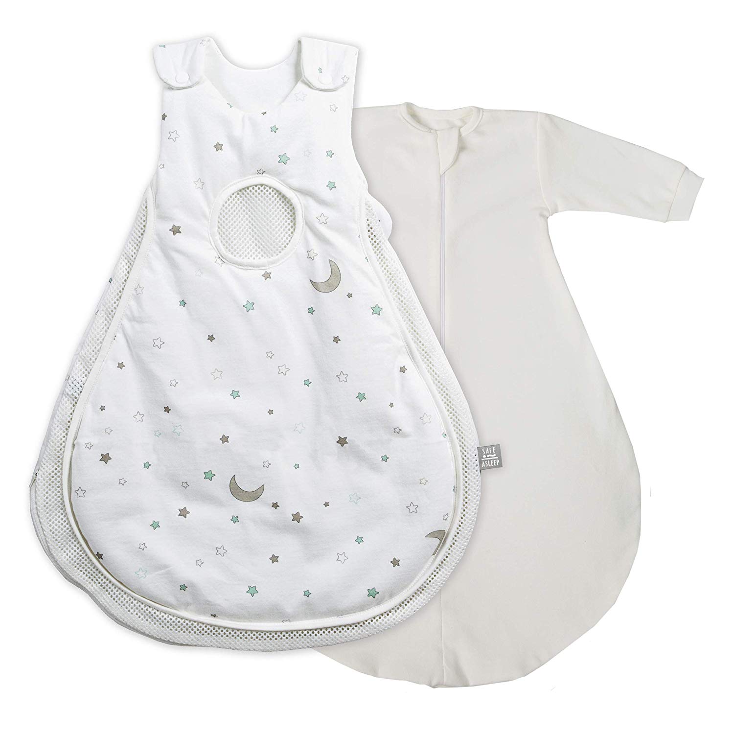 Roba safe asleep Air Plus Baby Sleeping Bag and Sleeping Bag \"Star Magic\", Size 56/62 cm, 100% Cotton, Soft Filling 100% Polyester, Mesh Inserts, Air Balance System