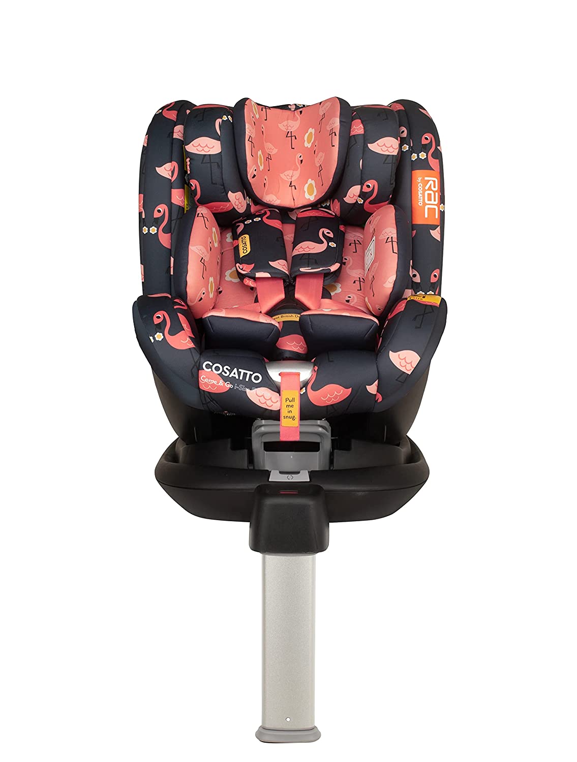 Cosatto RAC Come and Go i-Size Rotate Baby Car Seat for Toddlers, 0-4 Years, ISOFIX, Extended Reverse Direction, Anti-Escape, Disco Rainbow