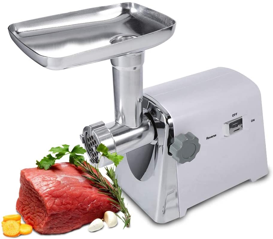 Ejoyous Electric Meat Mincer, 2800 W Stainless Steel Meat Mincer, Sausage Filler, Multi Food Processing Machine with 3 Grinding Plates for Meat Balls, Burgers, Restaurants, Meat Processing Companies