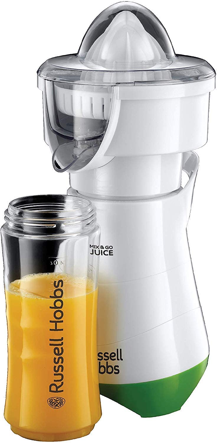 Russell Hobbs Mix&Go Juice Explore Smoothie Maker with Attachments: Blender & 2 Citrus Juicer Attachments, 22,300 rpm, 2 Drinking Bottles, Citrus Squeezer, Electric Juicer Food Processor 21352-56