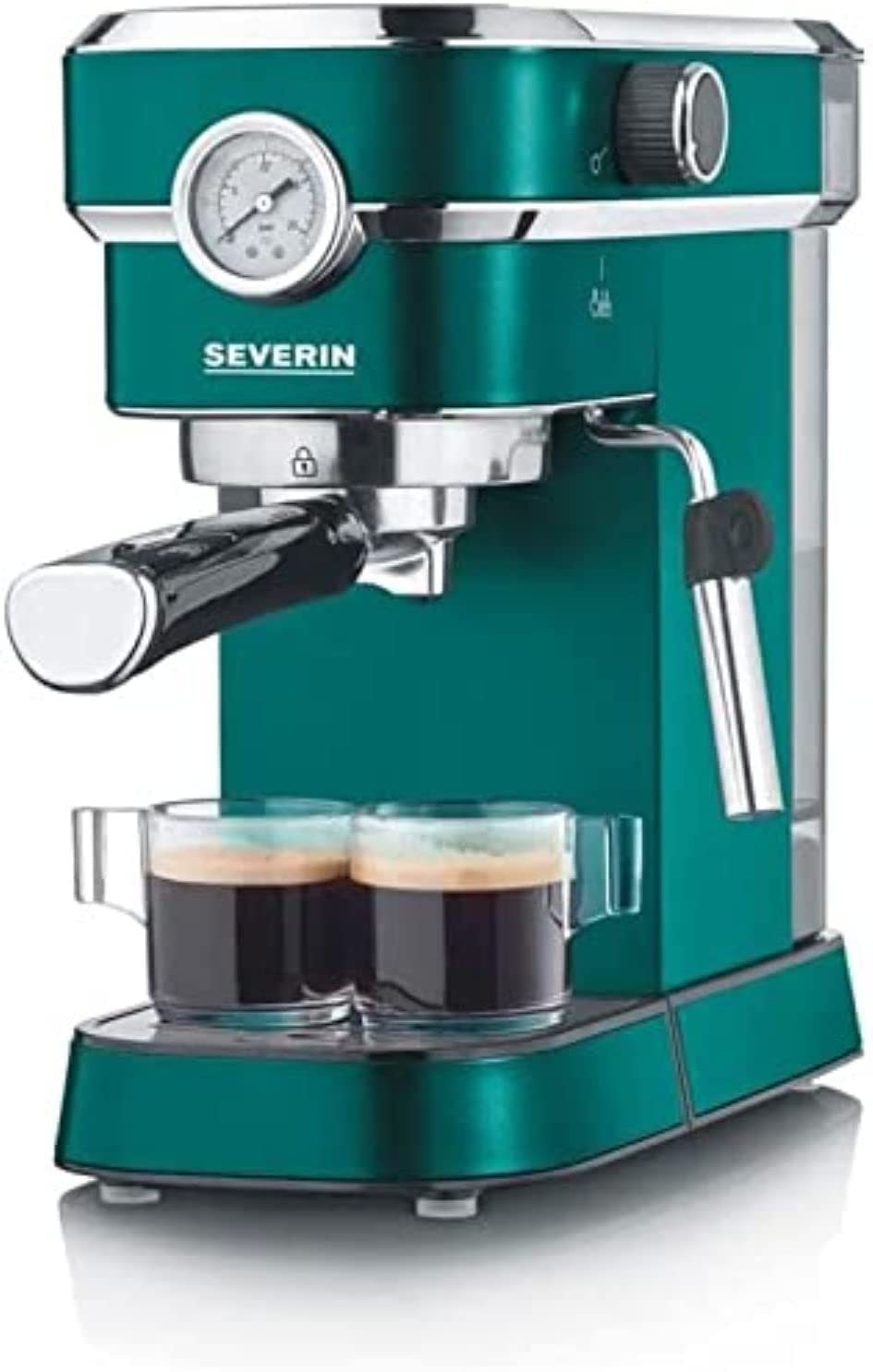 SEVERIN Espresa Plus KA 9270 Limited Green Edition Espresso Machine with 3 Inserts Coffee Machine with Milk Frother Includes Barista Starter Set Matte Green