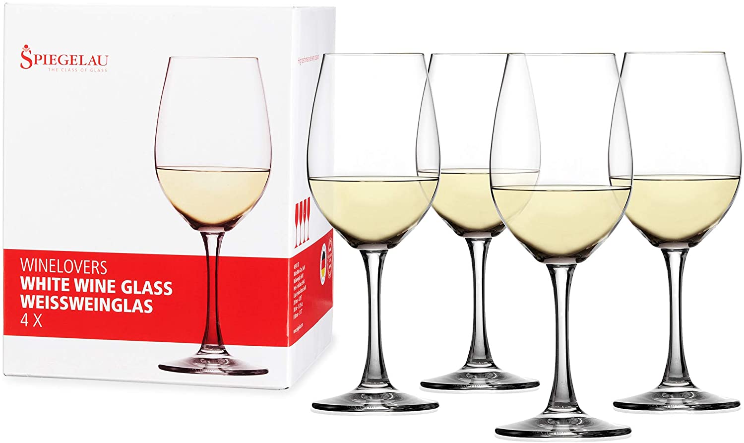 Spiegelau & Nachtmann, Winelovers 4090182 Set of 4 Crystal White Wine Glasses 380 ml