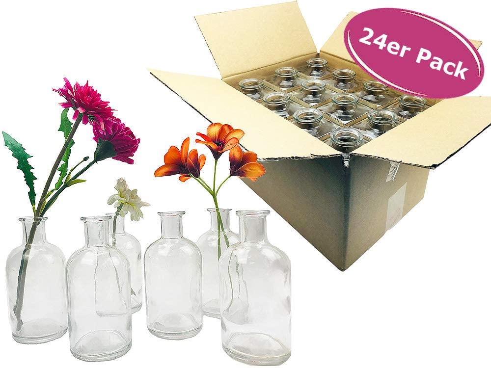 Itsisa Meghan Small Glass Vase Set Of 24 Glass Bottles Table Decoration Gla