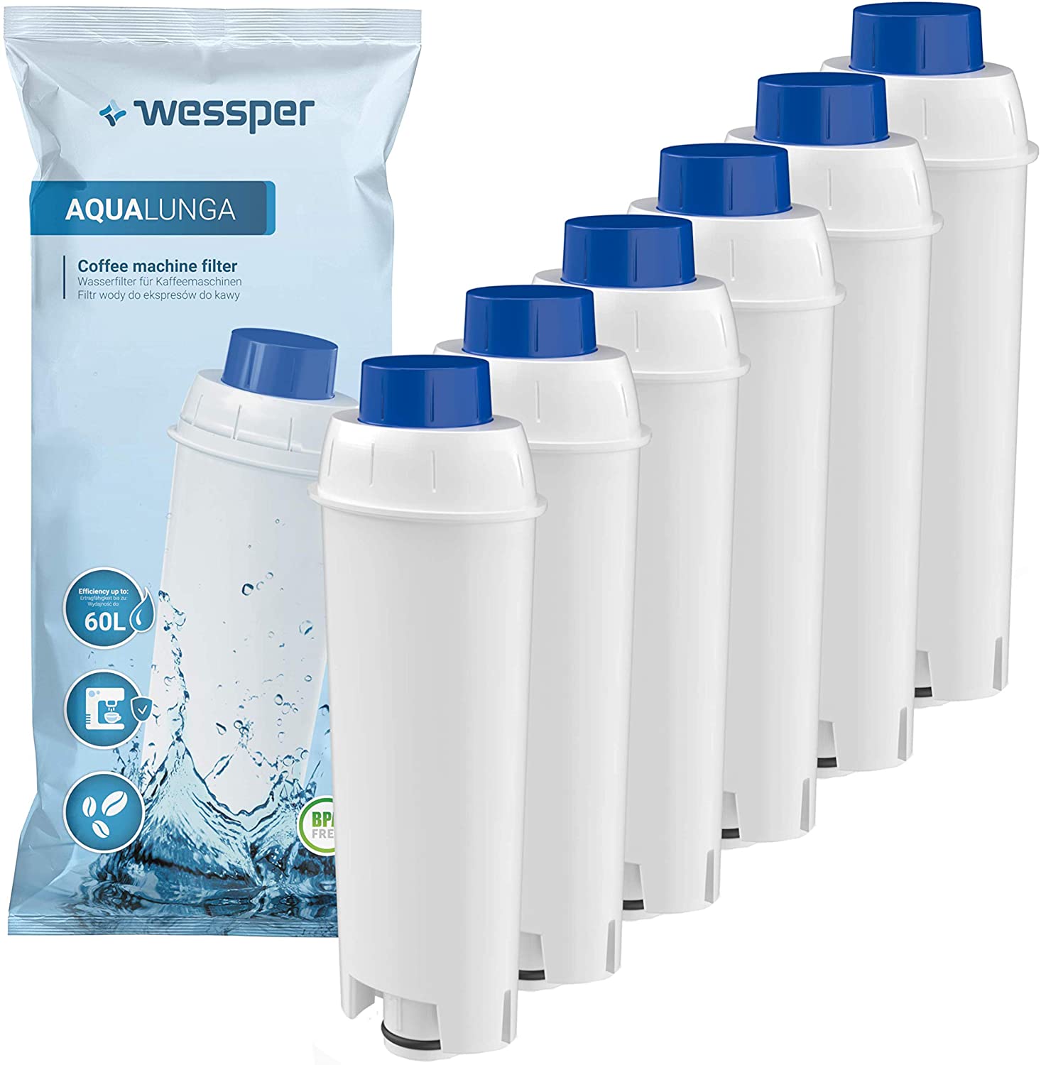 Wessper Coffee Machine Water Filter Replacement Compatible with DeLonghi DL