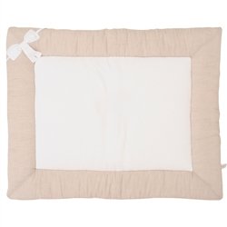Little Naturals 017 513 Linen Bow 64957 Crawling Blanket 80 x 100 cm White/Natural