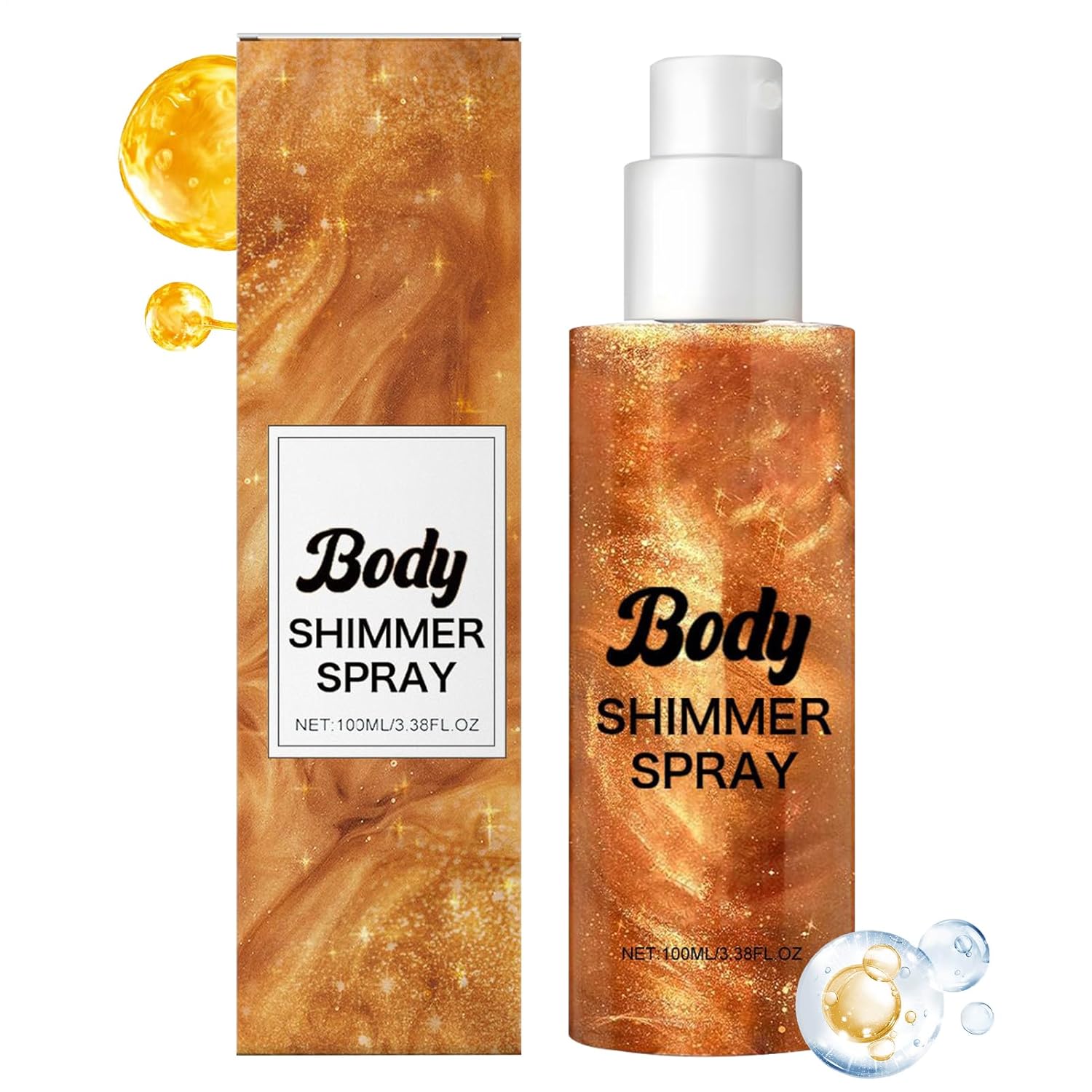 Shimmering Body Oil | Magic Tanning Powder with Glitter | Moisturising Body and Face Oil for Festivals, Holidays, Parties, Concerts, Travel and Carnival