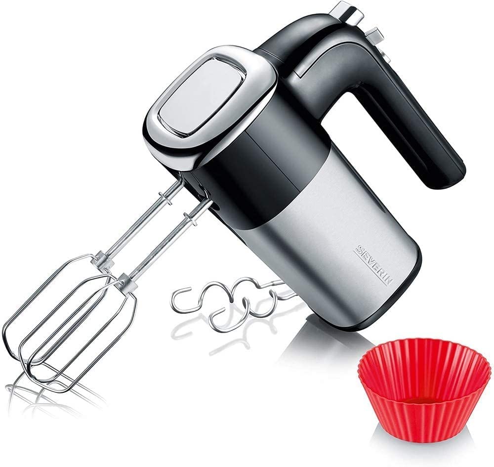 Severin HM 9478 Hand Mixer, 125 Year Anniversary Edition Includes 10 Red Silicone Muffin Moulds and Extra 3 Year Guarantee