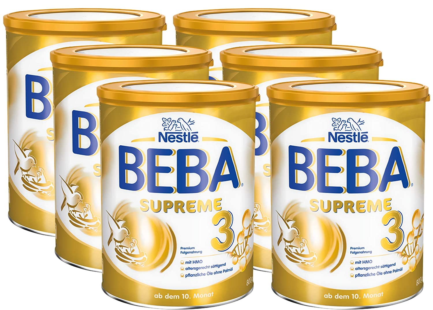 Nestlé BEBA SUPREME 3 Folgenahrung: ab dem 10. Monat, Pulver, im Anschluss an das Stillen, 6er Pack (6 x 800g)