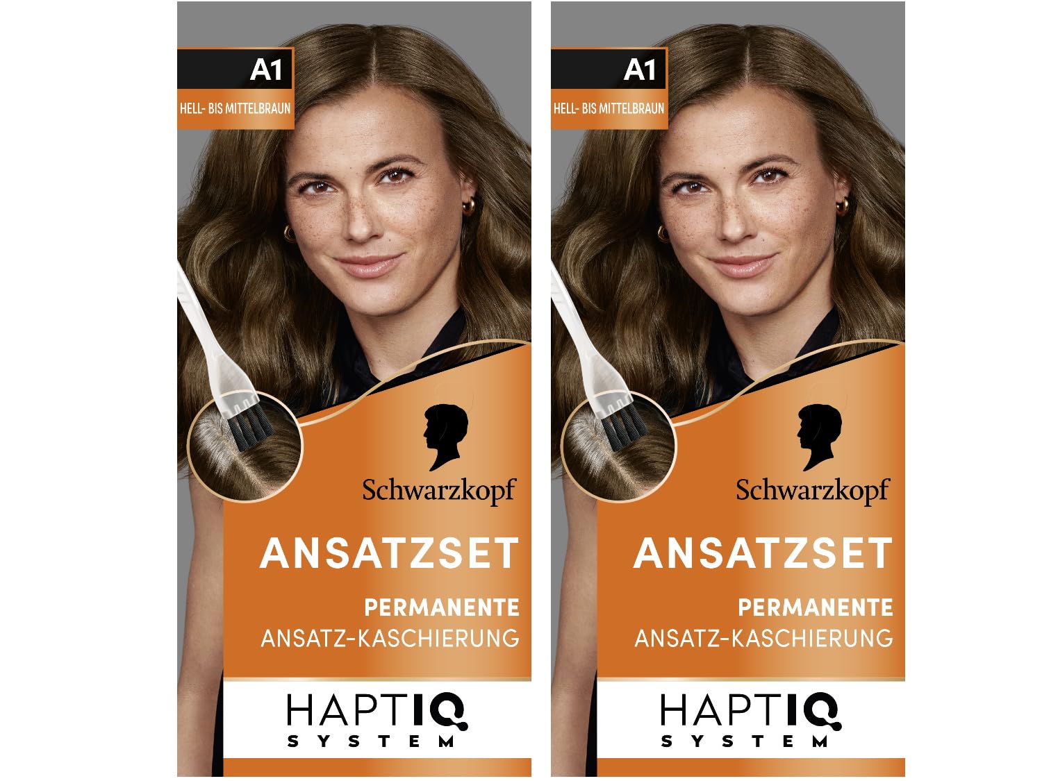 Schwarzkopf Root Set A1 Light to Medium Brown Level 3 (2 x 44.5 ml), Permanent Hair Color for Concealing Hairline in Just 10 Minutes, Root Color for Harmonious Transitions