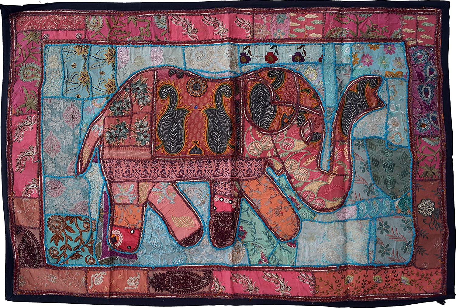 Guru-Shop Indian Tapestry Patchwork Single Piece 100 X 155 X 0.5 Cm Wall Ba
