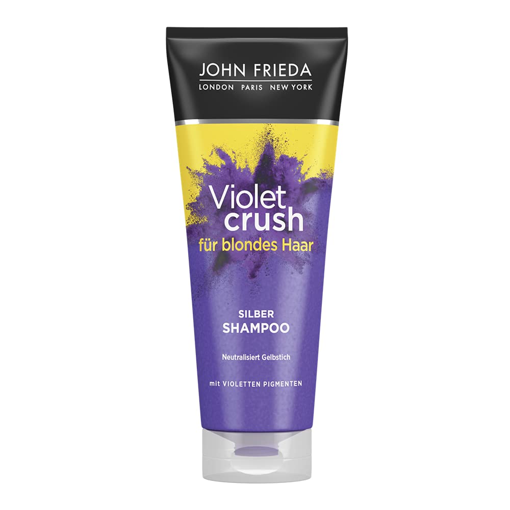 John Frieda Violet Crush Shampoo - Neutralises Yellow & Orange Tones - Formulated with Crushed Violet Pigments, 250 ml