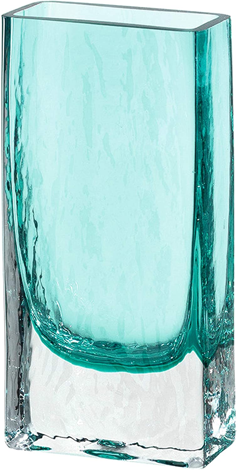 Leonardo Lucente Box Vase Turquoise Glass 10 x 5 x 21 cm