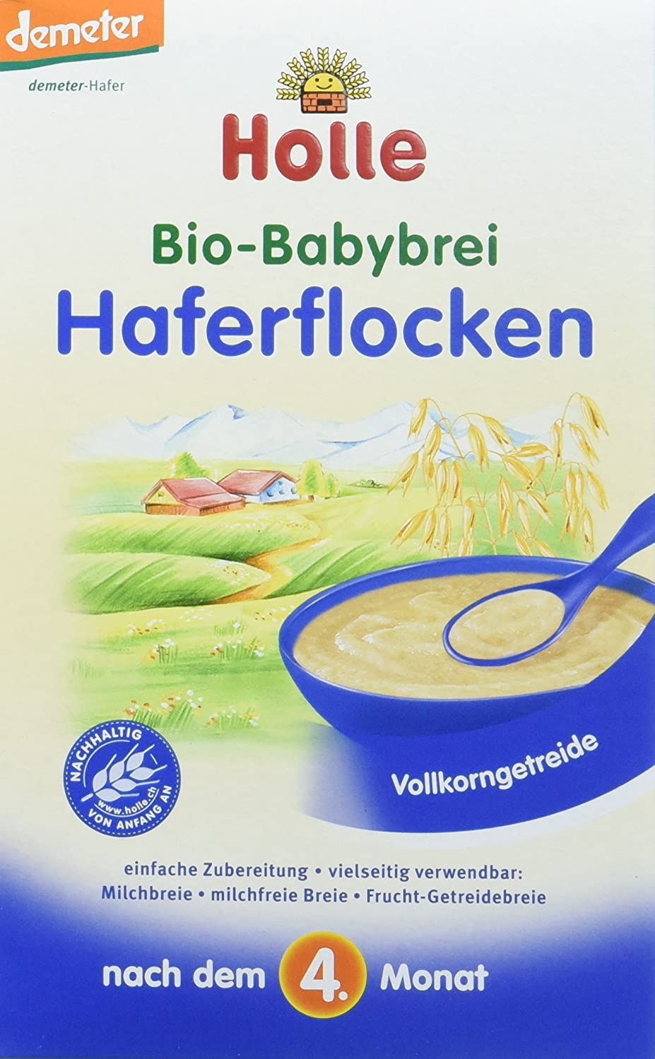 Holle Bio-Babybrei Haferflocken, 3er Pack (3 x 250 g)