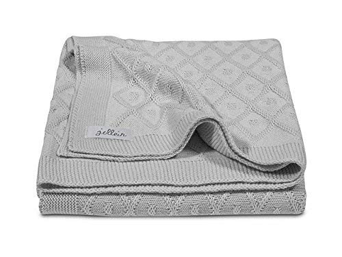 Jollein 516, 522, 65078 Diamond Knit Knitted Blanket 100 x 150 cm grey