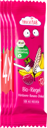 Fruit bar with grain raspberry, banana, spelled 4x23g, 92 g