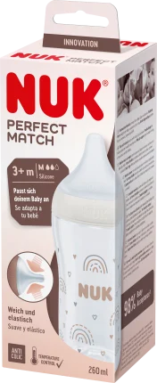 Baby bottle Perfect Match, beige, from 3 months, 260 ml, 1 st
