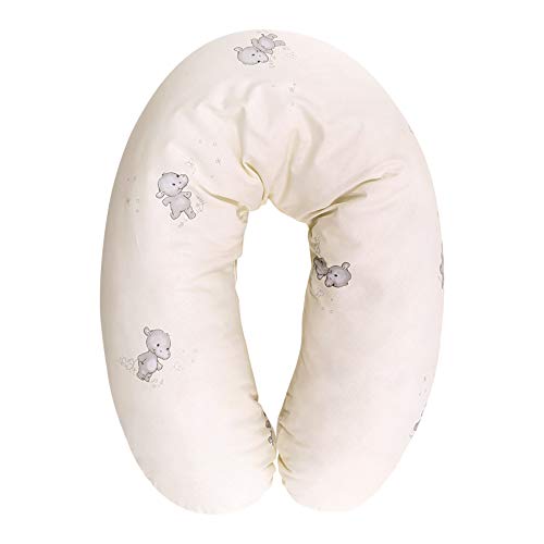 Lorelli Nursing Pillow Pregnancy Pillow 100% Ranforce Cotton 190 cm Long beige
