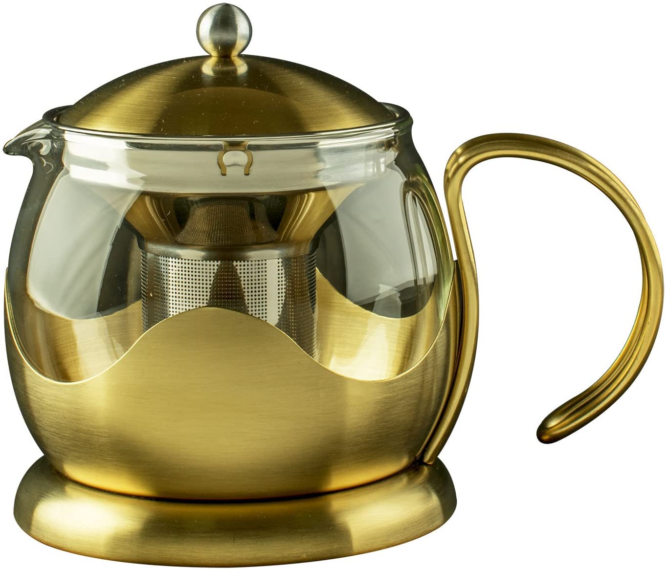 CREATIVE TOPS La Cafetiere Bearbeitet 1200 ml Brushed Gold Le Teapot, Brown