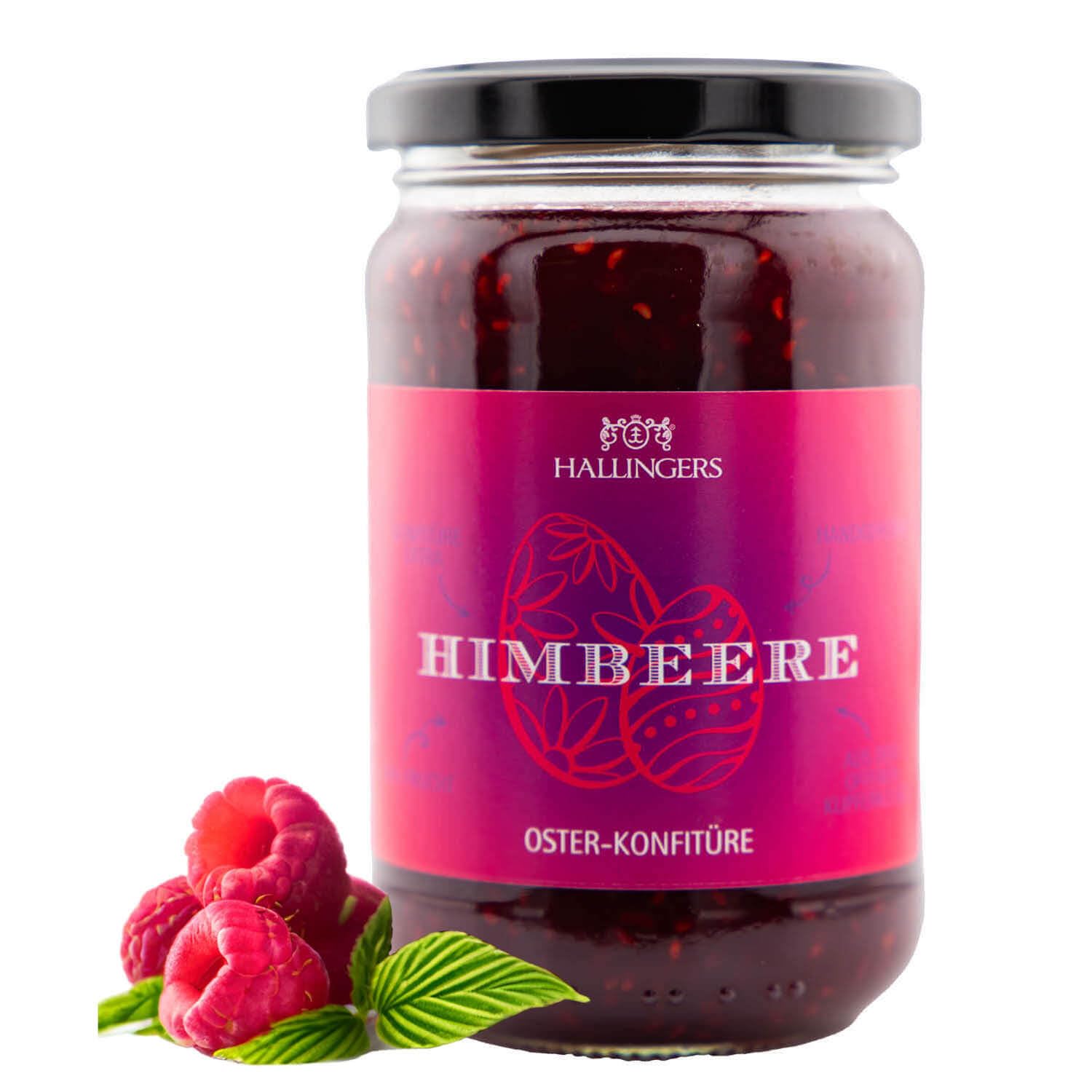 Hallingers Easter Jam Raspberry - Easter Gifts for Easter Baskets for Easter, Hand-Stirred Jam for Easter Breakfast (Glass) - Mother\'s Day Gift & Gift Ideas for Father\'s Day | Congratulations, dear