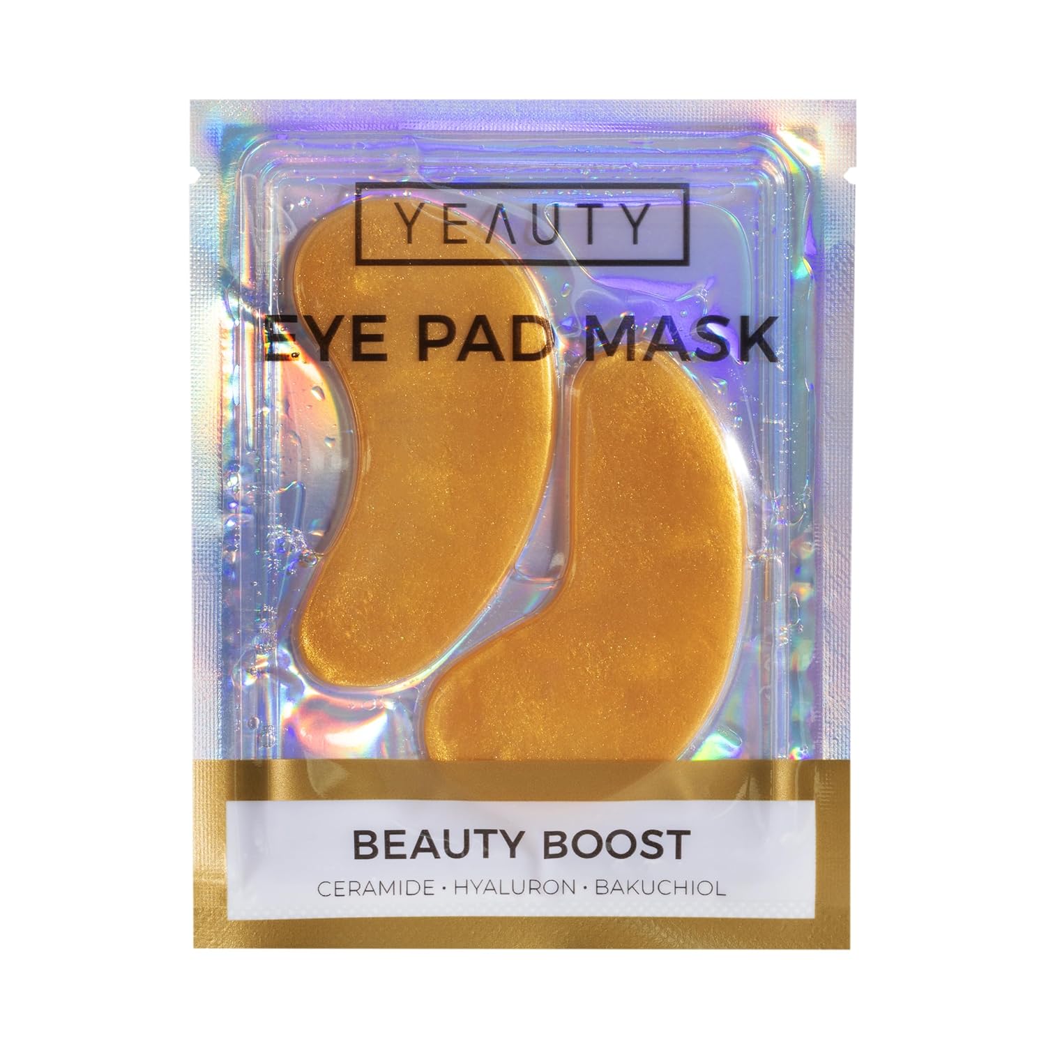 YEAUTY Beauty Boost Eye Pad Mask, the Super Soft Eye Pads with the Luxurious Anti-Ageing Serum Made of Ceramide, Hyaluronic and Bakuchiol Reduces Dark Circles and Smooths the Eye Area - 1 Pack