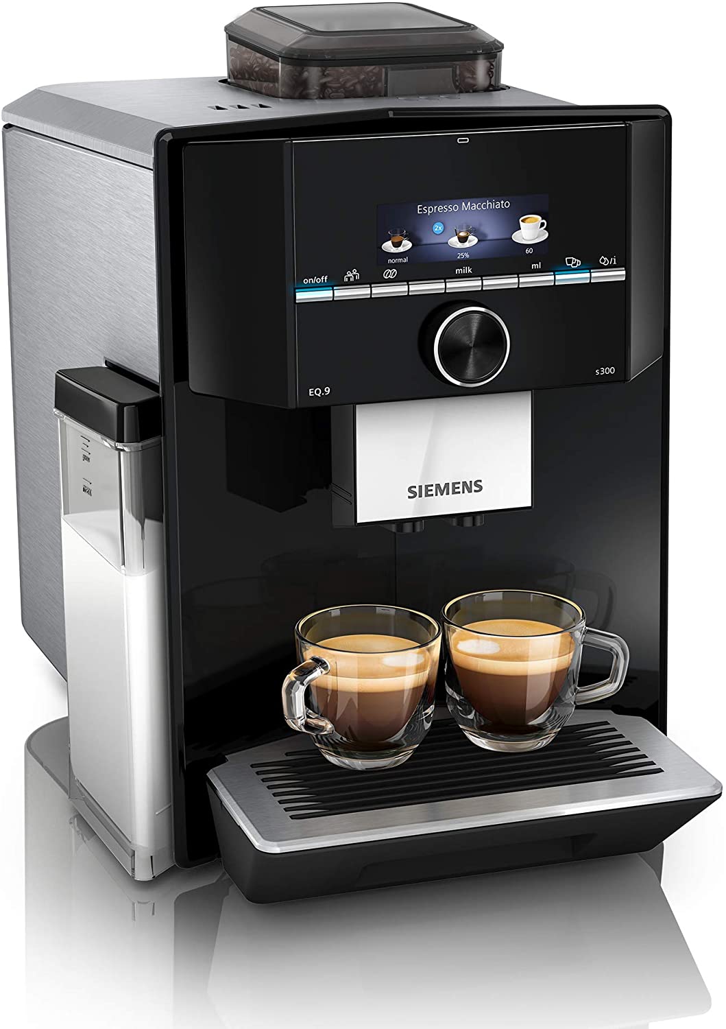Siemens EQ.9 plus connect s500 fully automatic coffee machine TI9558X1DE, automatic cleaning, personalization, extra quiet, 1,500 watts, stainless steel