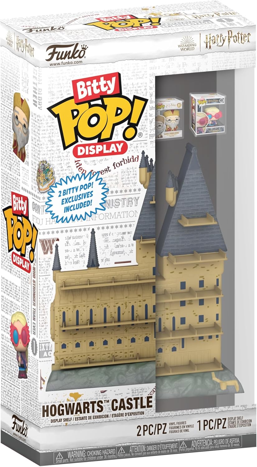 Funko Bitty Pop! Display: Harry Potter - Hogwarts Castle - Albus Dumbledore™ and Luna Lovegood™ and Can Display A Total of 18 Characters and a Surprise Mini Figure - 0.9 Inch (2.2 cm) - Nan