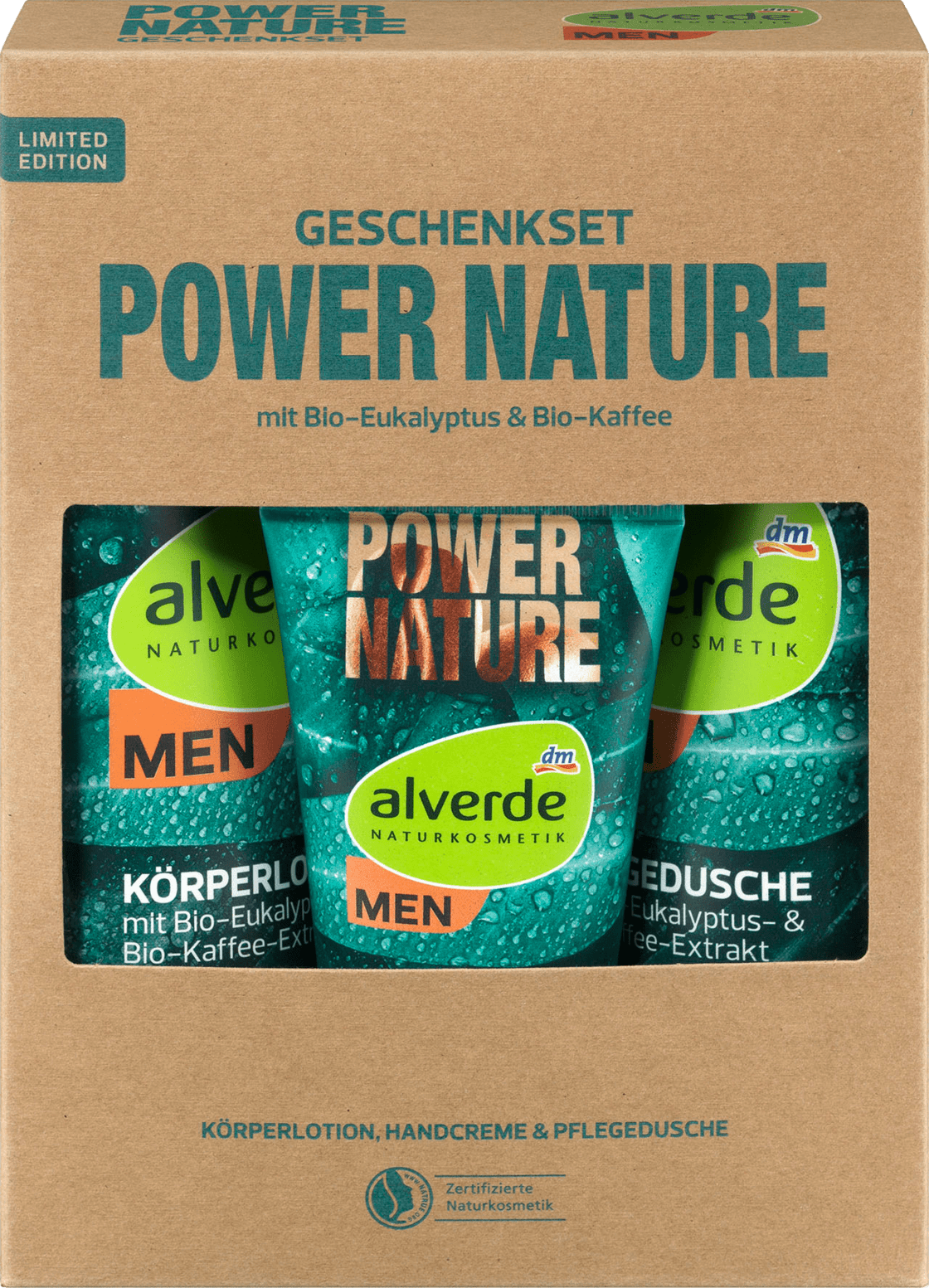 alverde MEN Power Nature Eucalyptus Gift Set-Coffee, 475 Ml