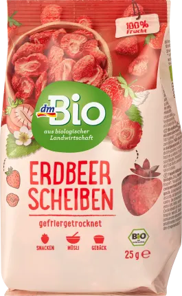 dmBio freezer  Strawberry slices 25g, 25 g