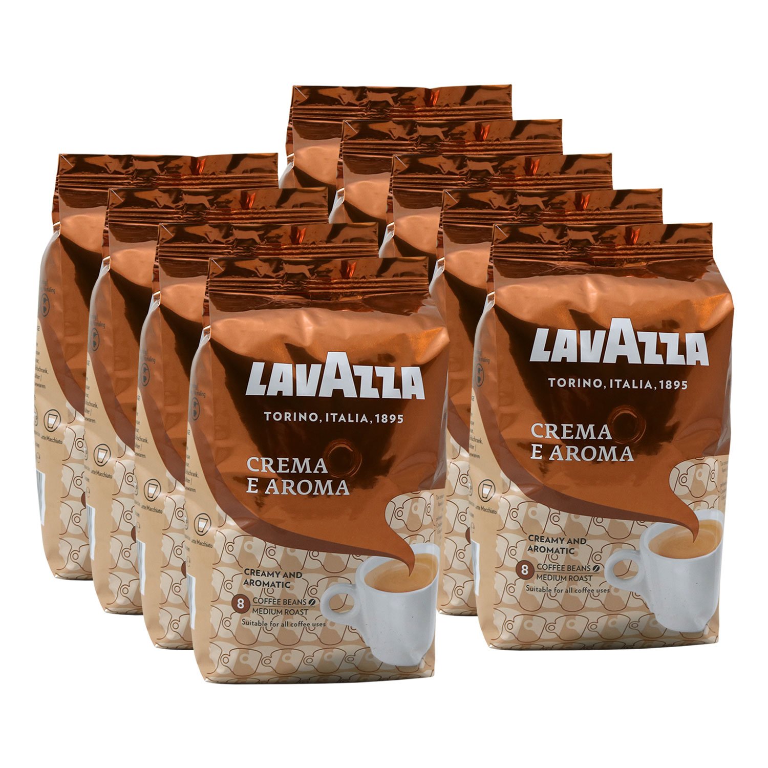 Lavazza coffee crema e aroma, entire beans, bean coffee (9 x 1kg pack)