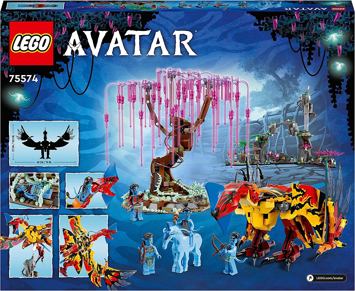 LEGO 75574 Avatar Toruk Makto and the Tree of Souls, Building Toy with 4 Mini Figures, Glow in the Dark Pandora Scenarios, 2022 Movie Set