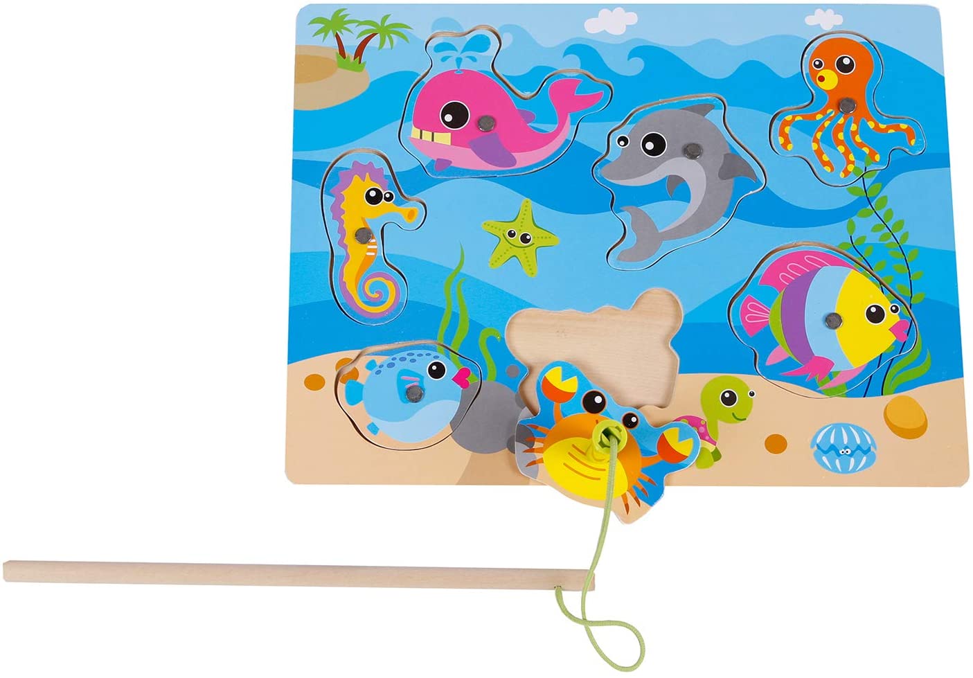 Van Manen 2 & Play Magnetic Fishing Game – Assorted Colours (1 Fishing Rod 