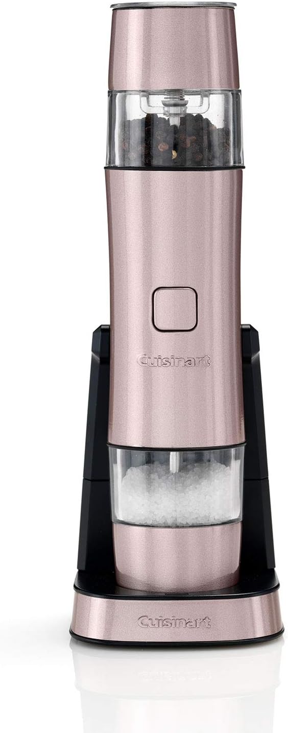 Cuisinart SG6PU Seasoning Mill Spice Mill Salt and Pepper Mill Rechargeable Stainless Steel Vintage Rose Pattern