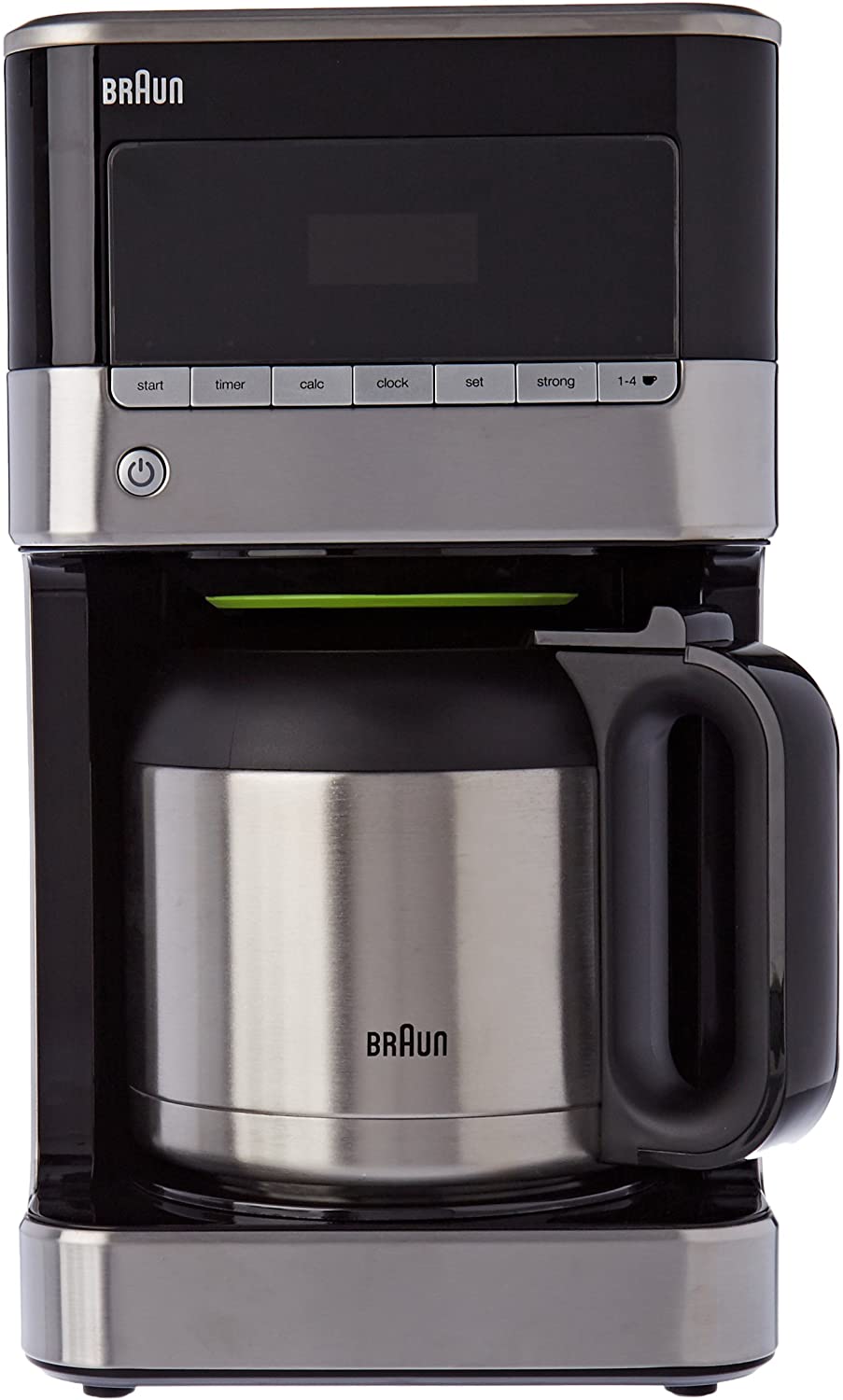 Braun PurAroma 7 Coffee Machine KF 7125 - Filter Coffee Machine with Thermos Flask and Timer Function, Coffee Maker for Unique Aroma, 1000 Watt, Black/Stainless Steel
