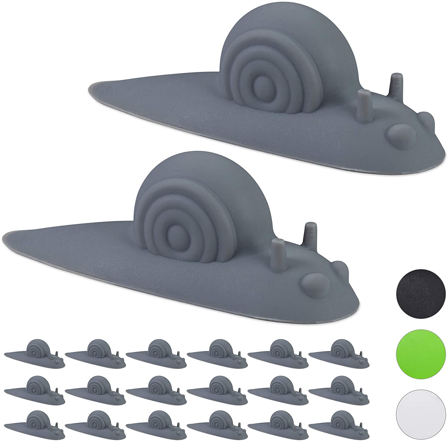 Relaxdays 20 X Door Stoppers Snail Door Wedge Rubber Soft Funny Protects Fl