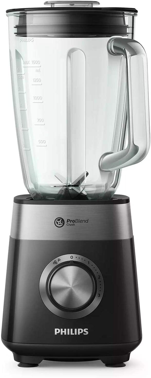 Philips Domestic Appliances Philips Blender - 800 W Motor, 2 L Glass Container, ProBlend Crush Technology (HR2228/90)