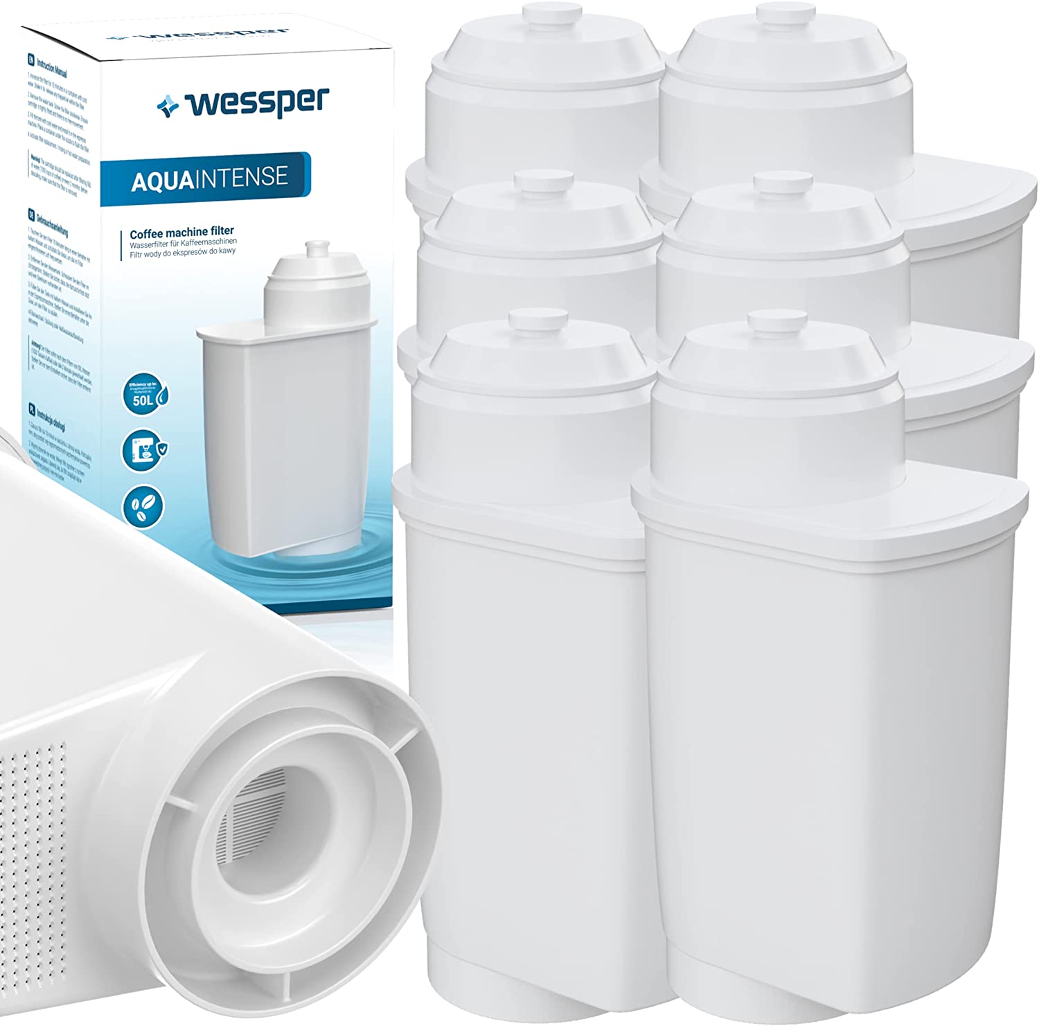 Wessper Water Filter for Siemens EQ6 TZ70003 Brita Intenza Filter for Fully Automatic Coffee Machines EQ Series Compatible EQ 6 Plus S700 TE657503de Bosch 12008246 (3,4,6,10 Pack)