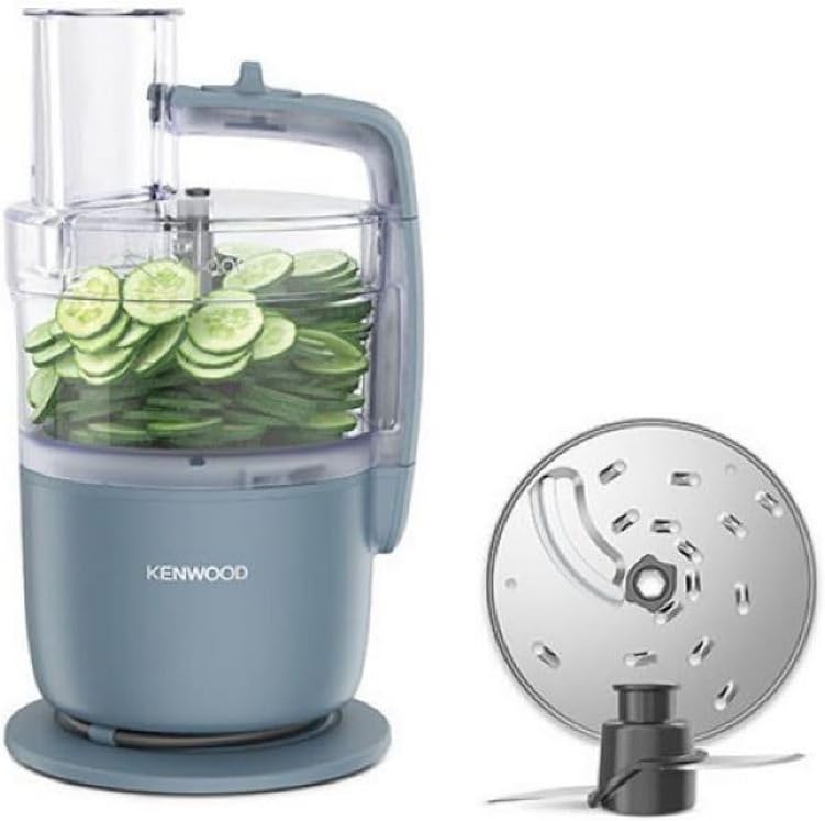 Kenwood MultiPro Go FDP22.​000GY, Robot da Cucina che Trita, Affetta, Grattugia, Riduce in Purea e Impasta, Ciotola da 1.3L, Lame per Impastare, Disco da 4 mm, 650W, Storm Blu