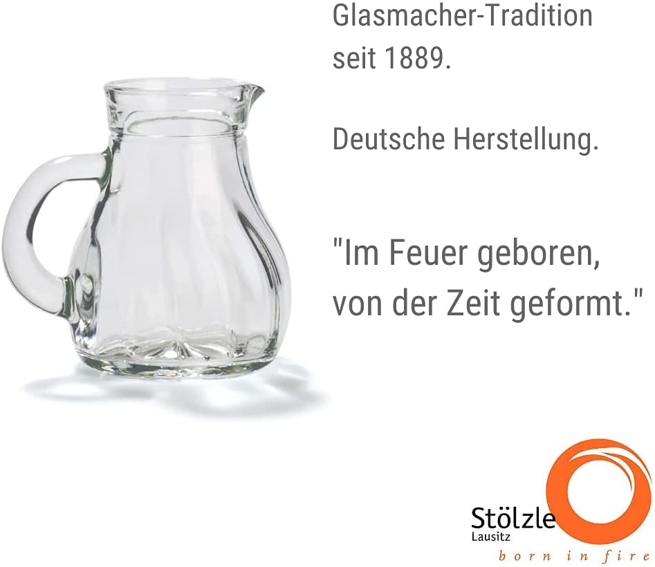 Stölzle Lausitz Stölzle Oberglas Salzburg Jug Carafe Water Jug Wine Jug I Spiral Look 0.125 L Set of 6 Dishwasher Safe High Quality