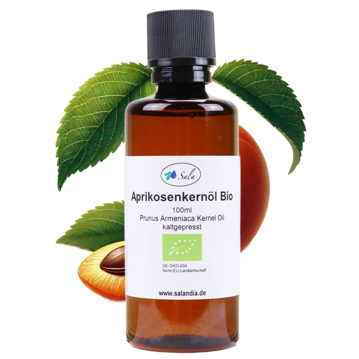 Sala Apricot Kernel Oil Prunus Armeniaca Cold Pressed Organic (100 ml PET Bottle)